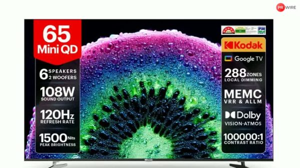 Kodak launches 65-inch Mini LED 4K smart TV in India with six speakers at Rs…